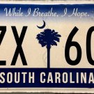 2016 South Carolina License Plate (LZX 607)