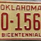 1976 Oklahoma Bicentennial License Plate (RO-1562)