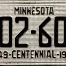 1949 Minnesota Centennial License Plate (102-601) Waffle Plate
