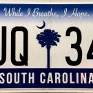 2017 South Carolina License Plate (MUQ 343)