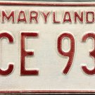 1980 Maryland License Plate (ACE 934)