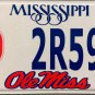 2004 Mississippi: University of Mississippi License Plate (2R591)
