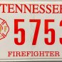 2020 Tennessee Firefighter License Plate (5753 FF)