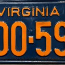 1953 Virginia License Plate (600-597)