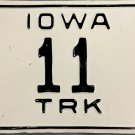 1963 Iowa Truck License Plate County 26 (11) Low Number