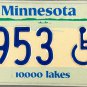 1985 Minnesota Disabled Wheelchair License Plate (HT 953)