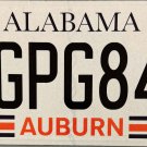 2023 Alabama: Auburn University License Plate (GPG841)