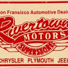 Rivertown Motors Superstore Chrysler Plymouth Jeep Plastic License Plate