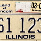 2002 Illinois Motorcycle License Plate (61 123)