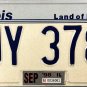 1998 Illinois License Plate (JY 378)