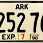 1998 Arkansas Trailer License Plate (TL 252769)