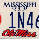Mississippi: University of Mississippi License Plate in great shape (1N46R)