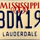 1988 Mississippi License Plate (1BDK192)