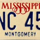 1985 Mississippi License Plate (NNC 450)
