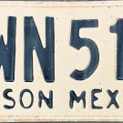 1982/83 Sonora Mexico License Plate (VWN 513)