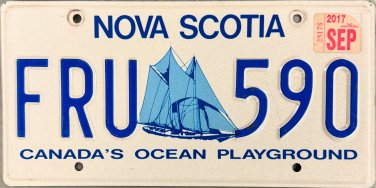 2017 Nova Scotia Canada License Plate (FRU 590)