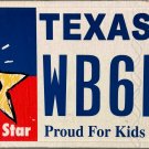 Texas Lone Star Proud For Kids License Plate (WB6DD)