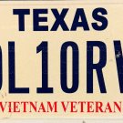 Texas Vietnam Veteran License Plate (DL10RV)