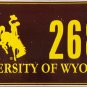2010 Wyoming - University of Wyoming License Plate (2 268)