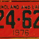 1976, 1977, 1978 Canada: New Foundland and Labrador License Plate (C24-621)
