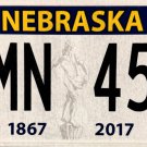 2018 Nebraska License Plate (UMN 457)