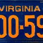 1953 Virginia License Plate (600-597)