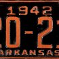 1942 Arkansas License Plate (120-219)