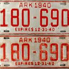 1940 Arkansas License Plate (180-690) PAIR