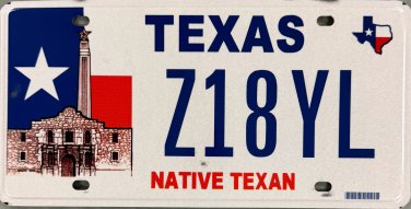 Texas Native Texan License Plate (Z18YL)
