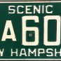 1958 New Hampshire License Plate (GA609)