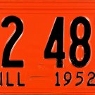 1952 Illinois License Plate (32 487)