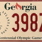 1995 Georgia Centennial Olympic Games License Plate (398ZF)