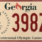 1995 Georgia Centennial Olympic Games License Plate (398ZF)