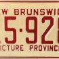 1971 Canada: New Brunswick License Plate (25-928)