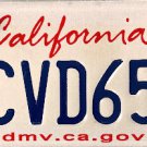 2021 California License Plate (8CVD659)