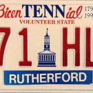 2000 Tennessee BicenTENNial License Plate (171 HLZ)