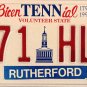 2000 Tennessee BicenTENNial License Plate (171 HLZ)