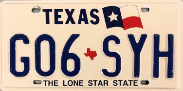 Texas "Big Flag" License Plate (G06 SYH)
