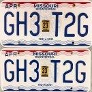 2023 Missouri Bicentennial PAIR License Plates (GH3 T2G)