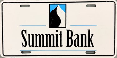 Summit Bank License Plate