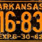 1962 Arkansas Trailer License Plate (T16-839)