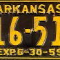 1959 Arkansas Trailer License Plate (T16-511)