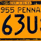 1955 Pennsylvania License Plate (663US)
