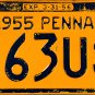 1955 Pennsylvania License Plate (663US)