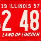 1957 Illinois License Plate (32 487)