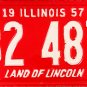 1957 Illinois License Plate (32 487)