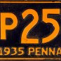 1935 Pennsylvania License Plate (AP259)