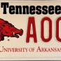 1997 Tennessee: University of Arkansas License Plate (A003)