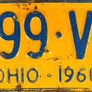 1960 Ohio License Plate (499-VG)