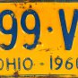1960 Ohio License Plate (499-VG)